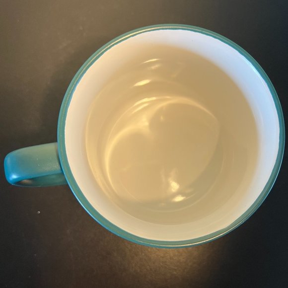 ECCOLO World Traveler Dark Green Stoneware Mug w/ Incised  White Christmas Trees - Picture 5 of 7